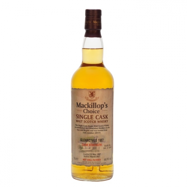 Mackillop’s Choice GLENROTHES 1987 Single Cask Malt Scotch Whisky