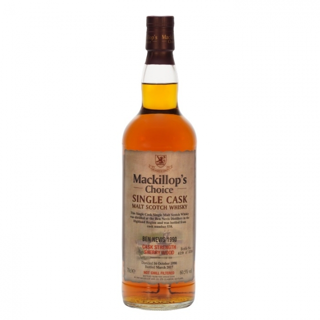 Mackillop’s Choice BEN NEVIS 1990 Single Cask Malt Scotch Whisky